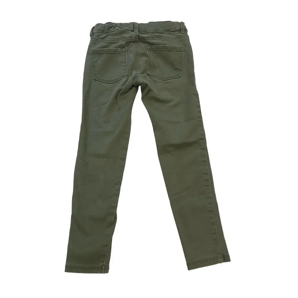Girls Old Navy Army Green Rock Star Jeans sz 6 adjustable waist tabs